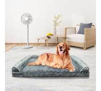 MODCART Orthopedic Dog Bed for Large Dogs, Memory Foam, XL, Extra Large Dog Bed with Stick-on Design, Waterproof, with Washable Removable Cover (36", Dark Grey)