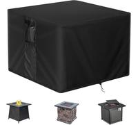 Modchase Fire Pit Cover,Fire Pit Covers Waterproof ,Fireplace Cover Square with Handles & Buckles，Heavy Duty 420D Patio Firepit Covers for garden fire pit-77x77x53 cm