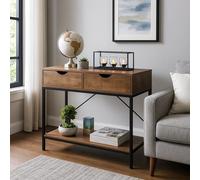 Modcraft 2-Drawer Console Table with Under Shelf in Brown Modcraft Brown