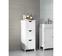 Modcraft 3-Drawer Floor Cabinet - Compact White Storage Unit for Bathroom and Bedroom