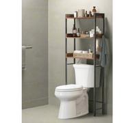 Modcraft 3-Tier Over-The-Toilet Storage Shelf , Rustic Brown - Industrial Bathroom Organizer