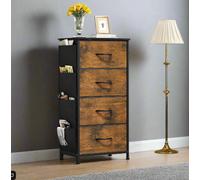 Modcraft 4-Drawer Chest With Fabric Storage Drawers And Metal Frame - Brown