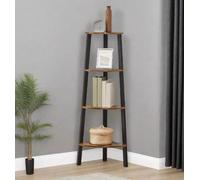Modcraft 4 Tier Corner Shelf Industrial Rustic Brown Modcraft Brown