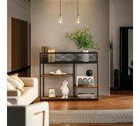 Modcraft 4-Tier Industrial Console Table with Wire Basket