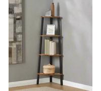 Modcraft 4 Tier Industrial Style Corner Shelf Shelf - Rustic Brown