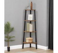 Modcraft 4 Tier Industrial Style Corner Shelf Shelf - Rustic Brown
