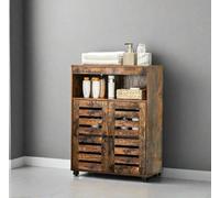 Modcraft 4-Tier Rustic Bathroom Cabinet With Double Doors ,adjustable Shelf, 60 X 30 X 80 Cm