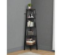 Modcraft 5-Tier Corner Shelf Unit, Industrial Ladder Shelf For Living Room, Bedroom 159 Cm - Black
