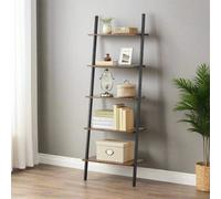 Modcraft 5-Tier Industrial Ladder Shelf - Rustic Metal & Wood Bookshelf