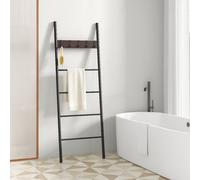 Modcraft 5-Tier Industrial Towel Ladder Shelf With 5 Hooks