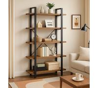 Modcraft 5 Tier Large Ladder Bookcase Rustic Brown Modcraft Brown
