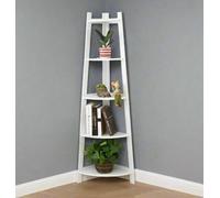 Modcraft 5-Tier White Corner Ladder Shelf - Modern Display Stand For Plants & Home Decor
