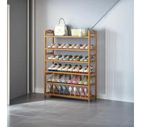 Modcraft 6-Tier Tall Wooden Shoe Rack - Home Storage for Footwear