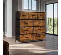 Modcraft 9-Drawer Fabric Chest Of Drawers With Wooden Top
