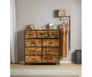 Modcraft 9-Drawer Fabric Chest of Drawers with Wooden Top