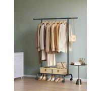 Modcraft Adjustable Clothes Rail in Ink Black and Sturdy Construction