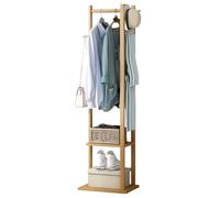 Modcraft Bamboo Coat Stand with Garment Shelf and Hanging Rail