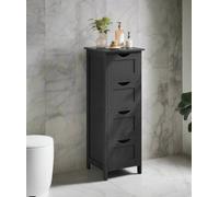 Modcraft Black Bathroom Floor Storage Cabinet - Freestanding Unit with 4 Drawers