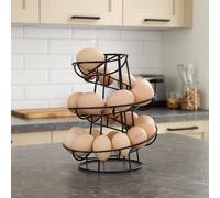 Modcraft Black Spiral Egg Rack Stand Helter Skelter Style Holds 18 Eggs Kitchen Counter Storage