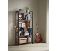 Modcraft Bookshelf 5 Tier Rustic Brown Industrial Storage Shelf for Living Room Bedroom or Office