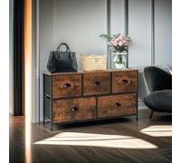 Modcraft Chest of Drawers with Wooden Top and Front with Fabric Drawers