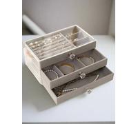 Modcraft Clear Acrylic Jewellery Storage Box 3 Tier Drawer Organizer for Rings Earrings Necklaces