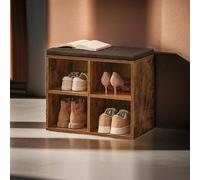Modcraft Entryway Shoe Storage Bench With Cushion - Rustic Brown