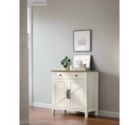 Modcraft Farmhouse Sideboard Cabinet, Rustic White and Honey Brown, 80 x 40 x 80 cm, Storage Unit with Drawer,