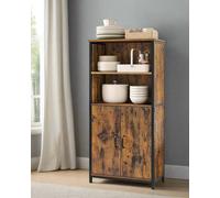 Modcraft Freestanding Storage Cabinet with Adjustable Shelf - Rustic Brown & Black Bookcase