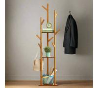 Modcraft Freestanding Wooden Hanger Stand With 10 Hooks For Coats