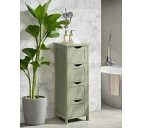 Modcraft Green Bathroom Floor Storage Cabinet - Freestanding Unit with 4 Drawers