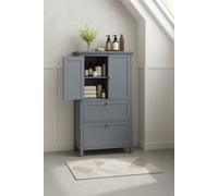 Modcraft Grey Bathroom Storage Cabinet Kitchen Cupboard With 2 Drawers, 2 Doors & Adjustable Shelf