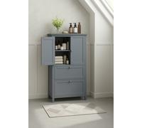 Modcraft Grey Bathroom Storage Cabinet Kitchen Cupboard with 2 Drawers, 2 Doors & Adjustable Shelf
