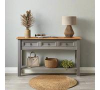 Modcraft Grey Solid Pine Sideboard - 3-Drawer Rustic Cabinet