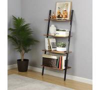 Modcraft Industrial 4-Tier Ladder Shelf - Wall-Leaning Bookshelf & Storage Rack