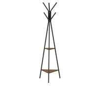 Modcraft Industrial Coat Rack Stand With 2 Shelves, Freestanding Hall Tree With 6 Hooks