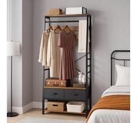 Modcraft Industrial Coat Rack Stand With Shoe Storage And Bench