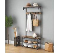 Modcraft Industrial Coat Rack with Bench and Shoe Rack