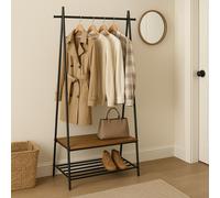 Modcraft Industrial Coat Rack with Shoe Storage - Freestanding Clothes Stand with Hat Hooks