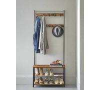 Modcraft Industrial Coat Stand with Shoe Storage Bench - 3-in-1 Design