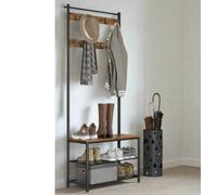 Modcraft Industrial Coat Stand With Shoe Storage Bench - 3-In-1 Design