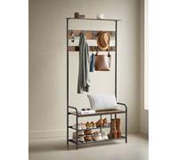 Modcraft Industrial Coat Tree with Shoe Storage Bench - 9 Hooks