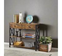Modcraft Industrial Console Table With Drawer And 2 Shelves