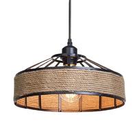 Modcraft Industrial Pendant Lamp with Metal & Hemp Rope Design in Natural Modcraft Natural