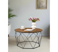 Modcraft Industrial Round Coffee Table with Steel Frame