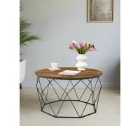 Modcraft Industrial Round Coffee Table With Steel Frame
