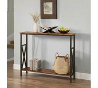 Modcraft Industrial Slim Console Table For Home And Garden - Brown