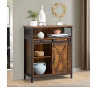Modcraft Industrial Storage Cabinet with Sliding Door, Adjustable Shelf, Open Compartment for Entryway & Living Room