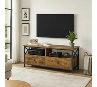 Modcraft Industrial TV Stand for 55-Inch TV - Cabinet with 2 Drawers & Open Storage Shelves