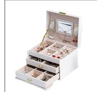 Modcraft Large Jewelery Box Organizer Drawer Cabinet Necklace Storage Case - White